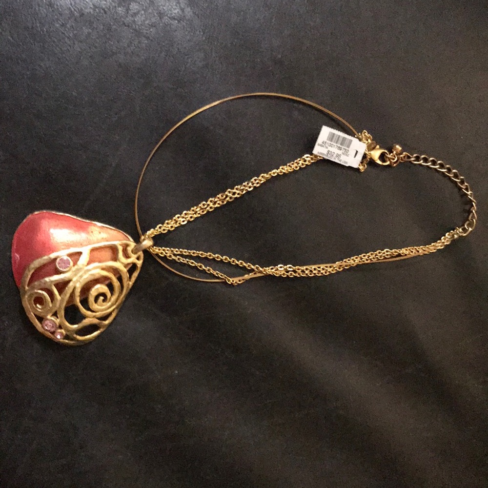 Coral and Gold Necklace